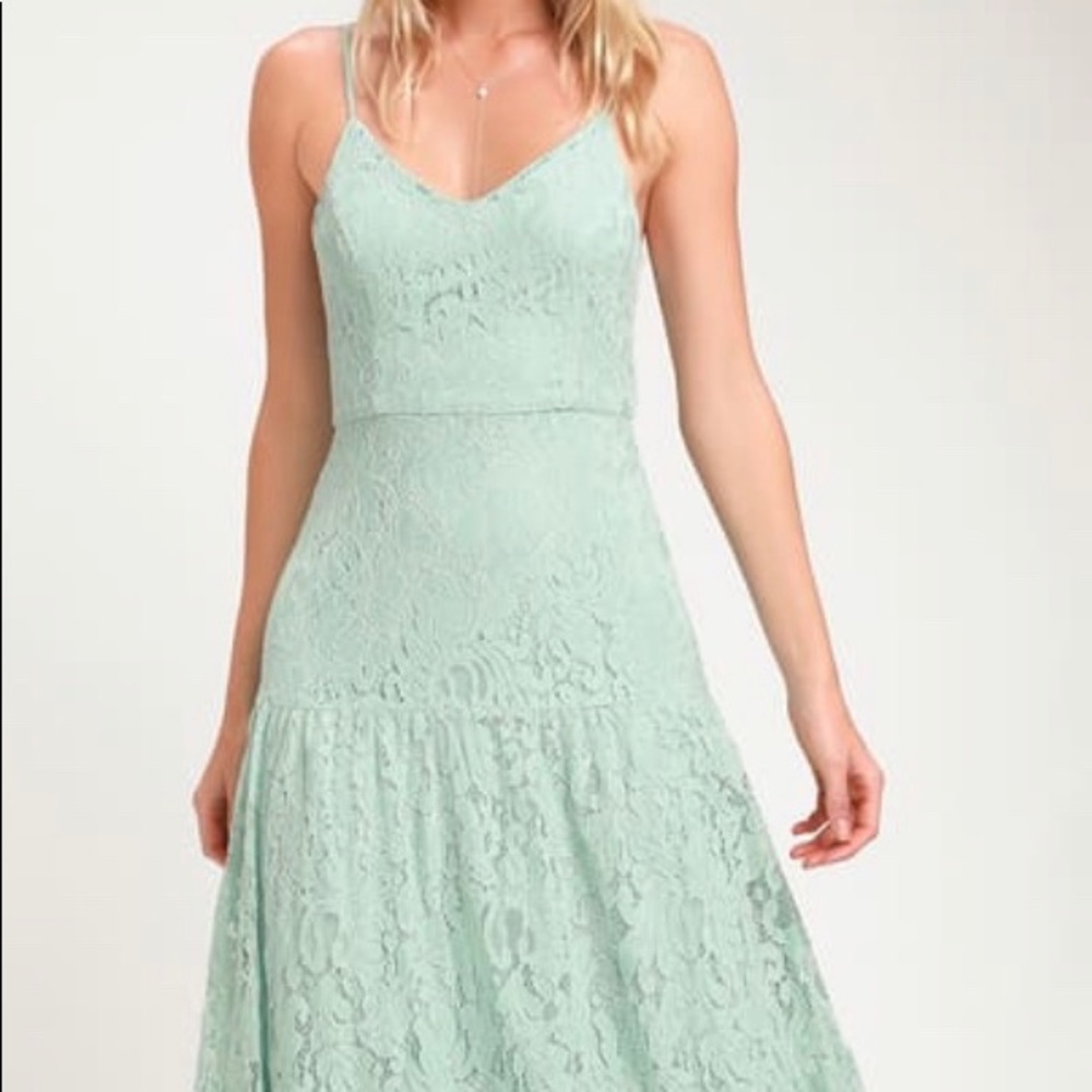 Light sage lace maxi dress